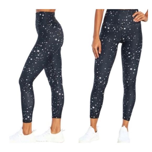 WILDFOX Sweat Black Star Print Leggings Size Medium - Picture 2 of 11